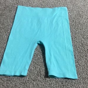 TEAL BIKER SHORTS